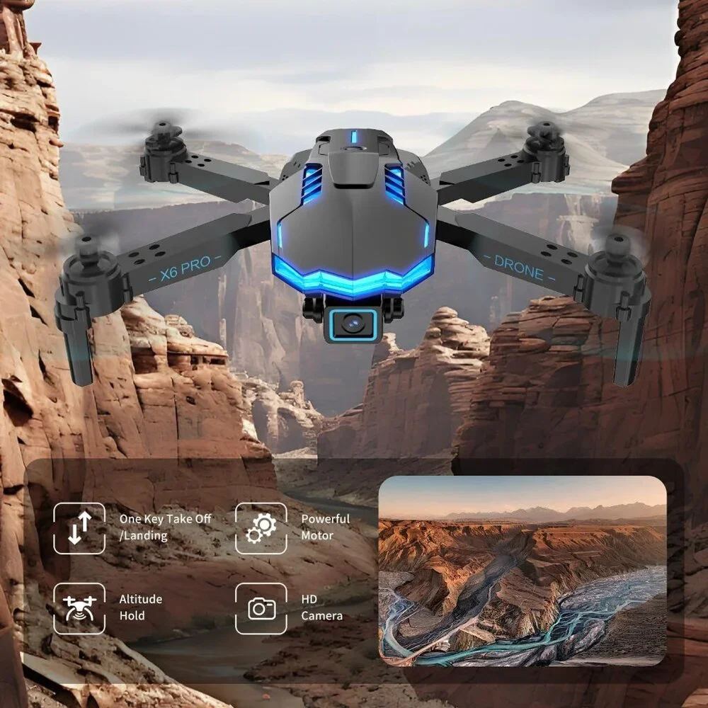 Camera Drone 1080P RC Quadcopter Foldable Mini Remote Control for Beginner White